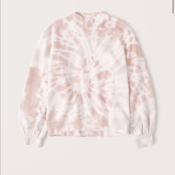 Abercrombie & Fitch Mockneck Sweatshirt- Pink Tie Dye XS EUC - Picture 1 of 9
